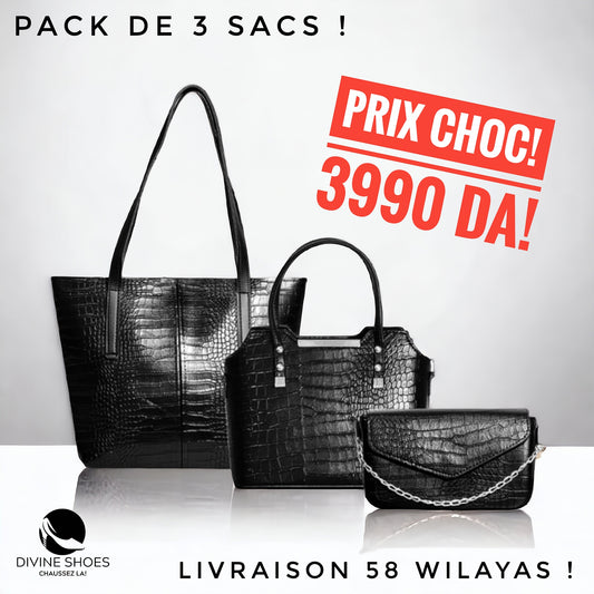 Pack 3 sacs- Noir